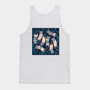 Swimsuit Cats in Navy & Peach Tank Top